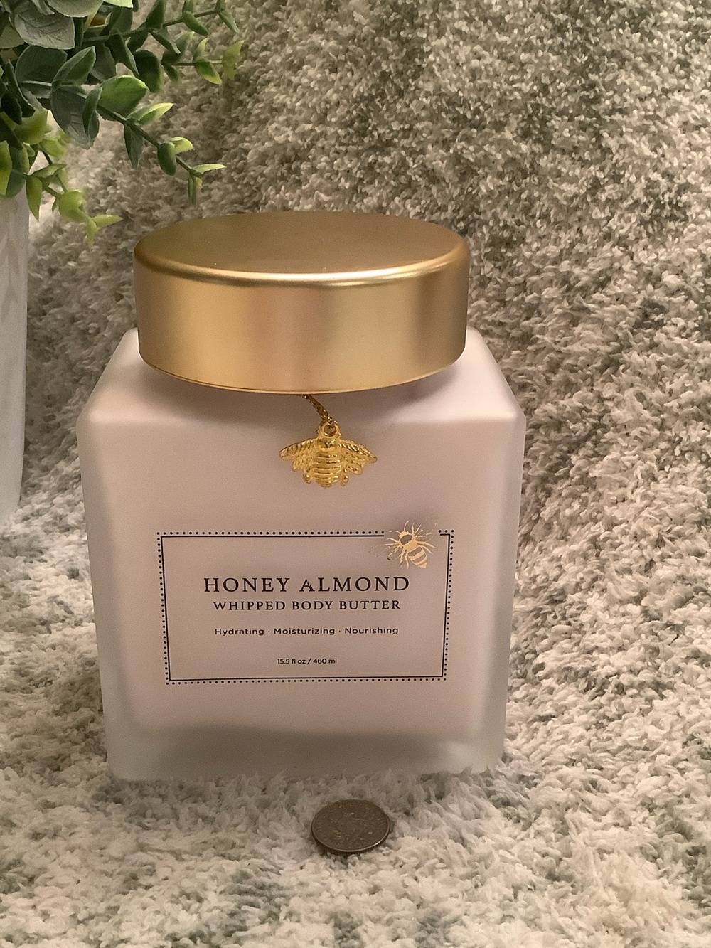 Honey Almond Scented Whipped Body Butter NWT 15.50oz XL glass jar - Picture 7 of 12